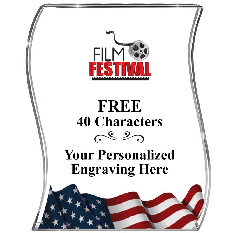 4" FLAG WAVE ACRYLIC