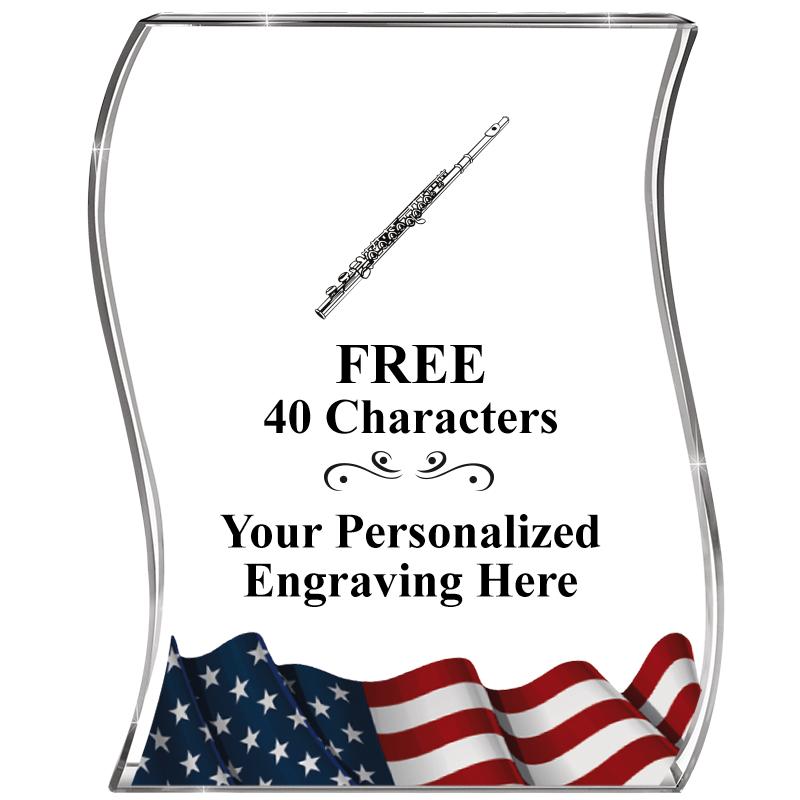 4" FLAG WAVE ACRYLIC