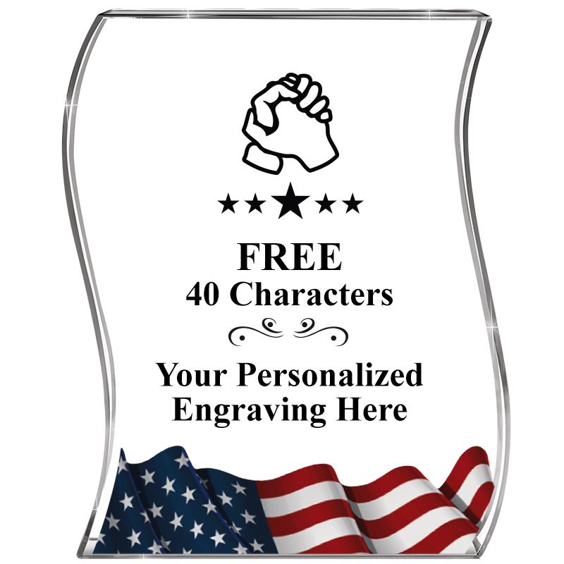 4" FLAG WAVE ACRYLIC