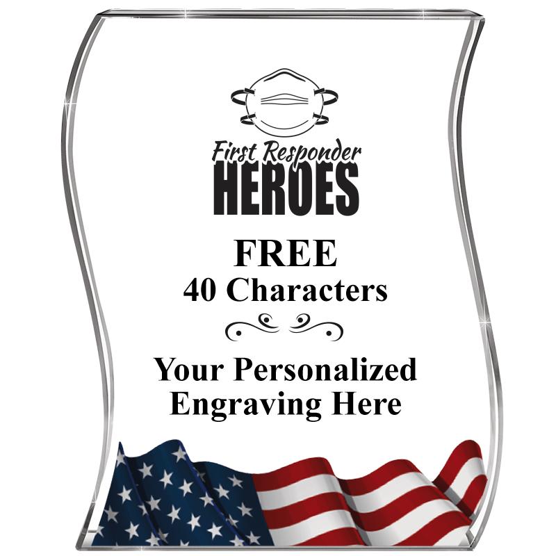 4" FLAG WAVE ACRYLIC