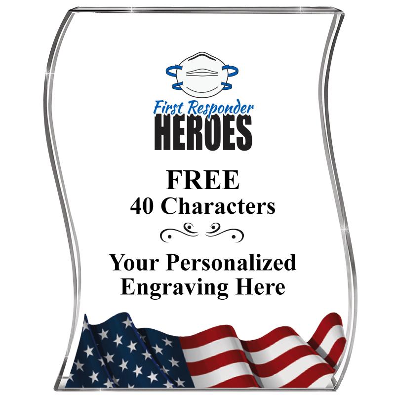 4" FLAG WAVE ACRYLIC