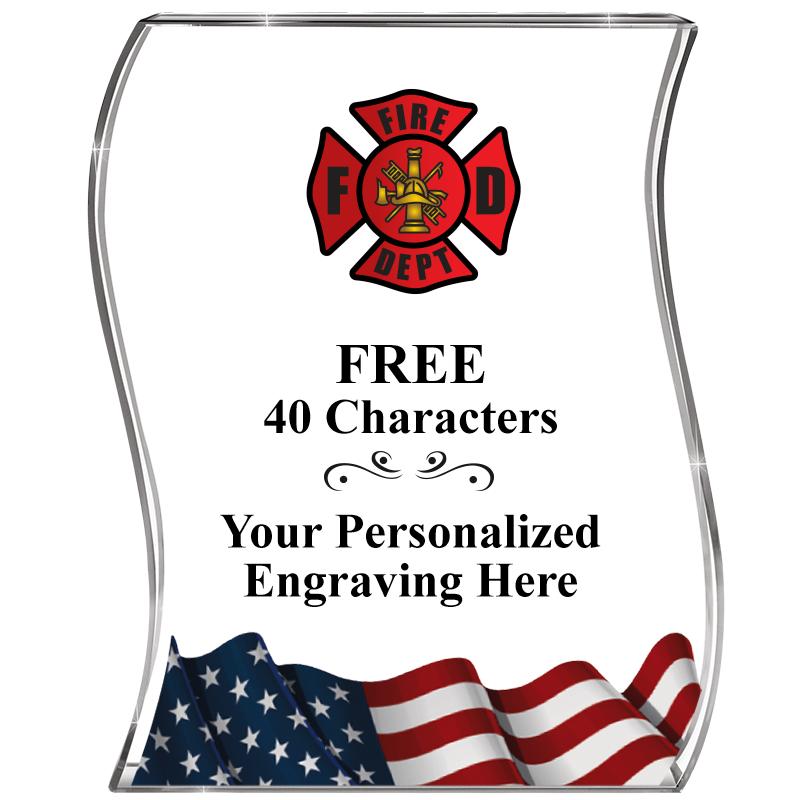 4" FLAG WAVE ACRYLIC