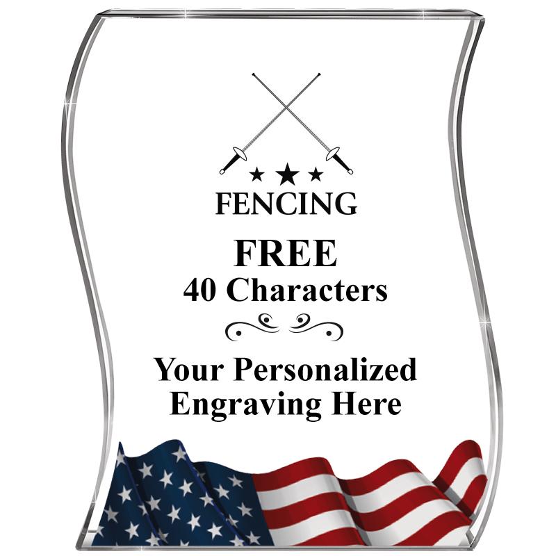 4" FLAG WAVE ACRYLIC