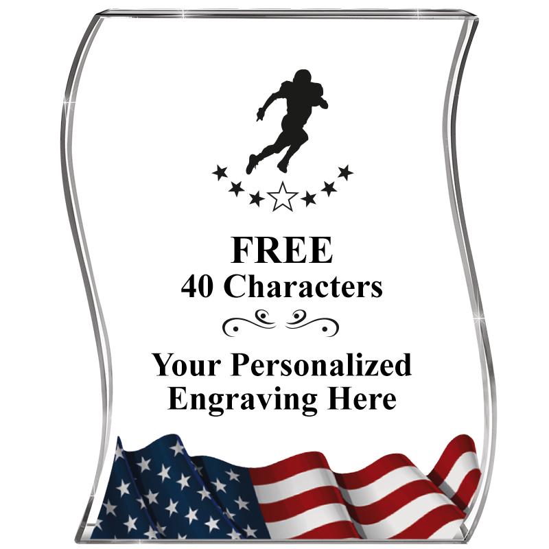 4" FLAG WAVE ACRYLIC