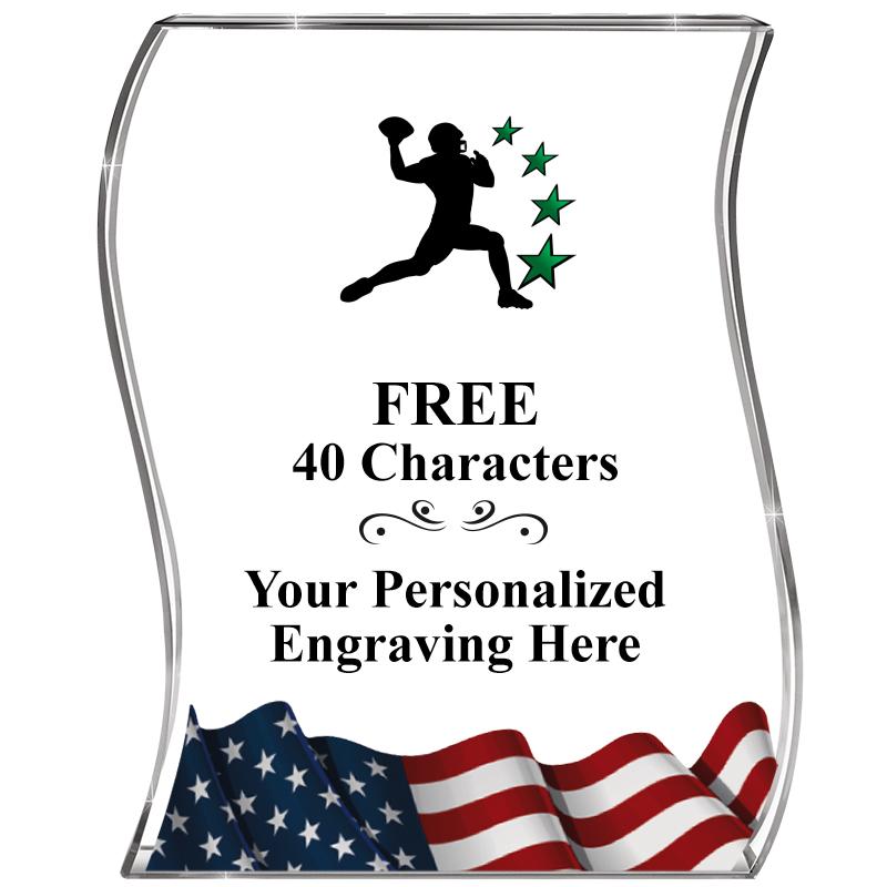 4" FLAG WAVE ACRYLIC