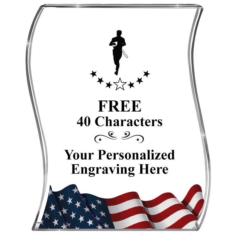 4" FLAG WAVE ACRYLIC