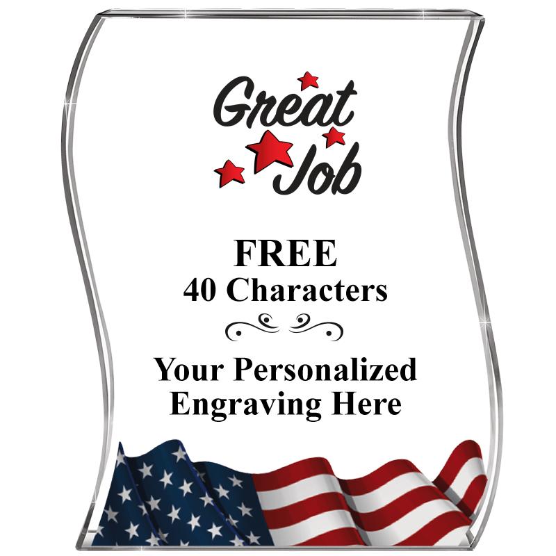 4" FLAG WAVE ACRYLIC