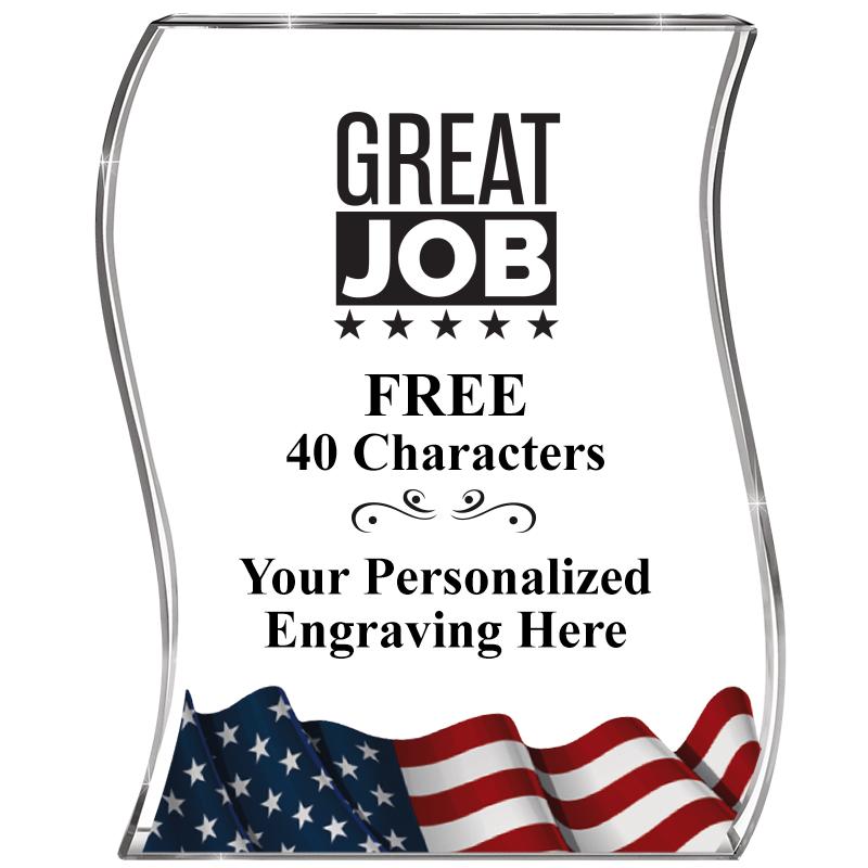 4" FLAG WAVE ACRYLIC