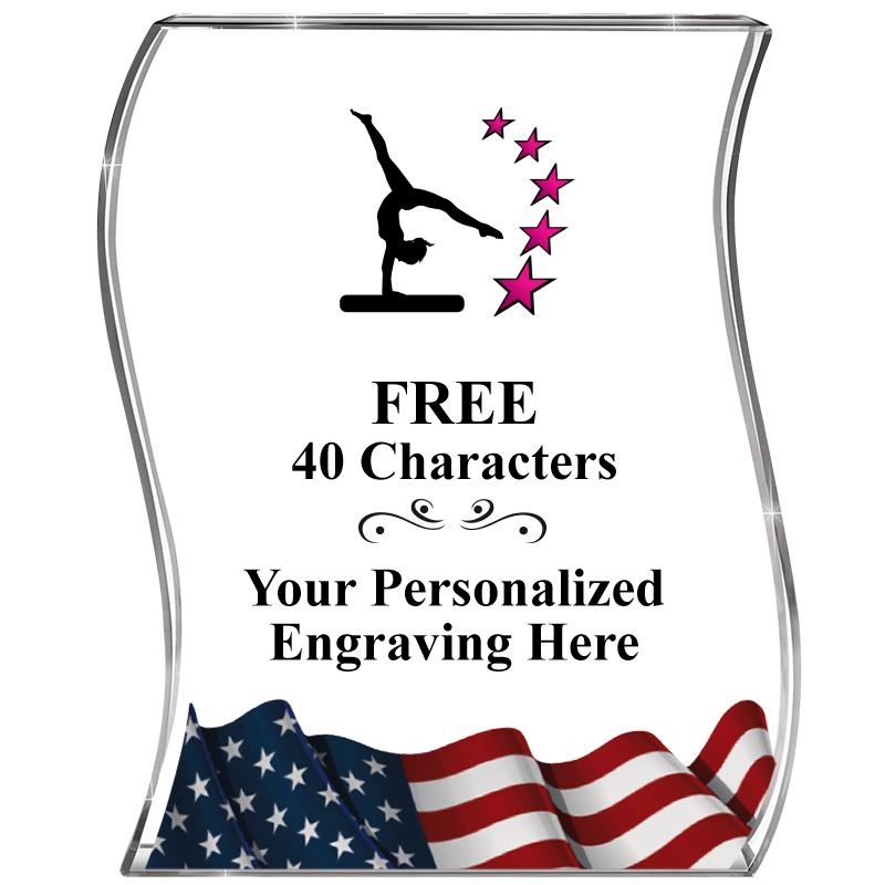 4" FLAG WAVE ACRYLIC