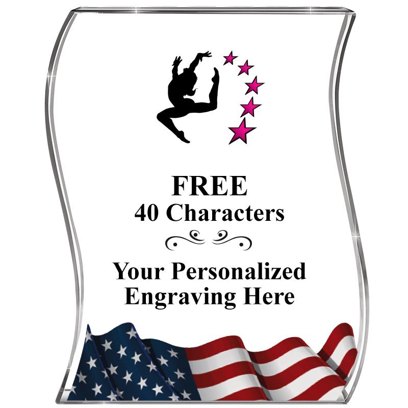 4" FLAG WAVE ACRYLIC