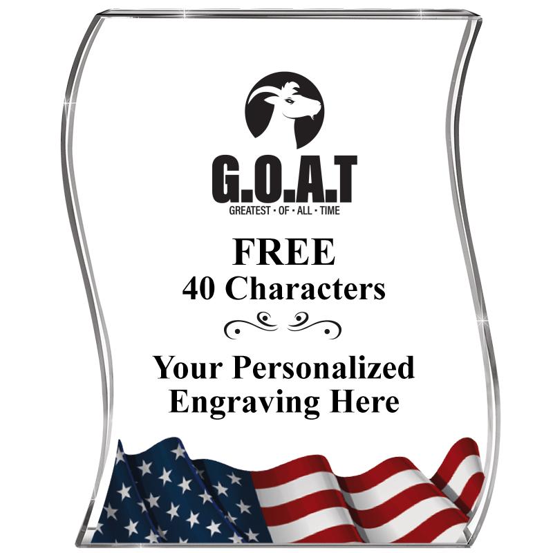 4" FLAG WAVE ACRYLIC