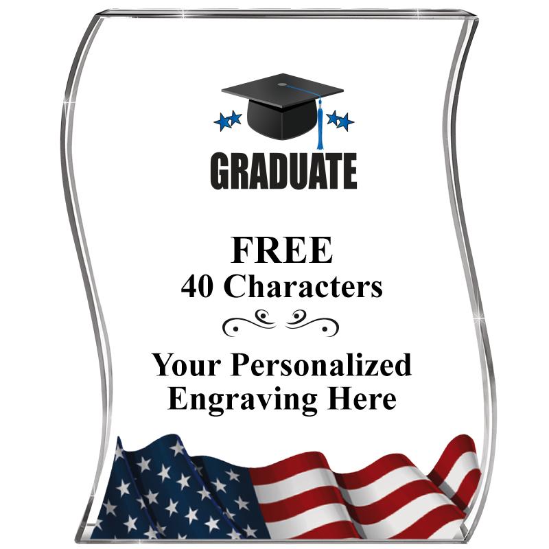 4" FLAG WAVE ACRYLIC