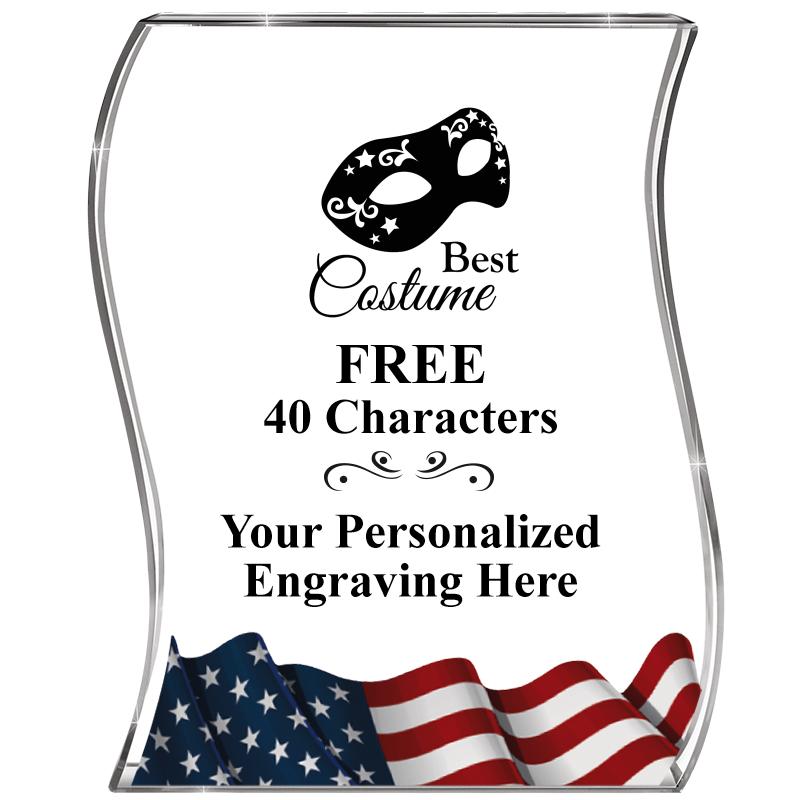 4" FLAG WAVE ACRYLIC