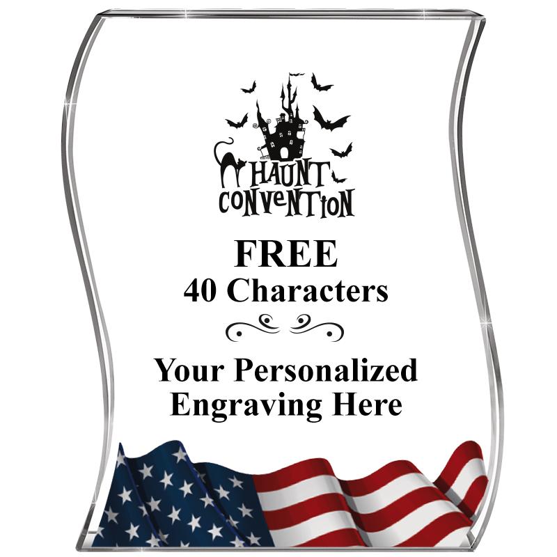 4" FLAG WAVE ACRYLIC