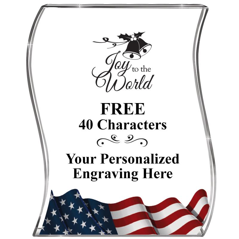 4" FLAG WAVE ACRYLIC