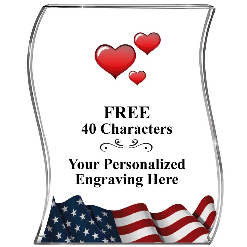 4" FLAG WAVE ACRYLIC