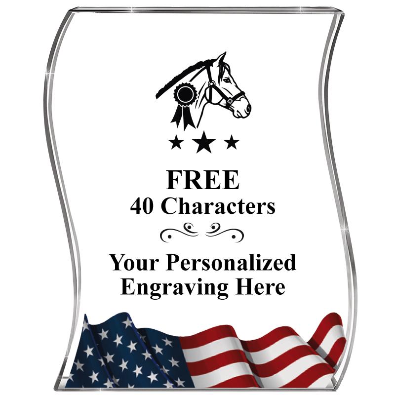 4" FLAG WAVE ACRYLIC