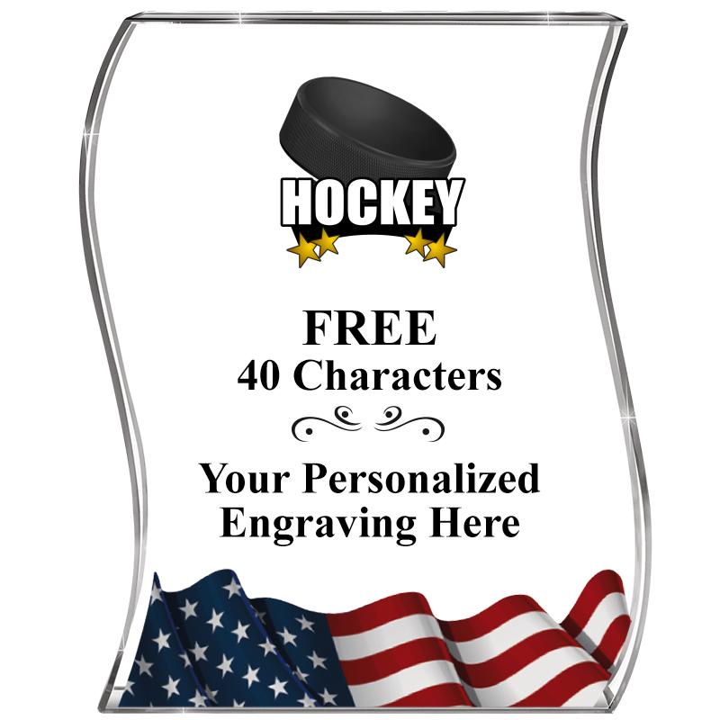 4" FLAG WAVE ACRYLIC