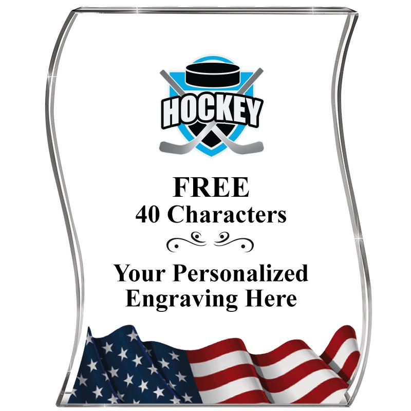 4" FLAG WAVE ACRYLIC