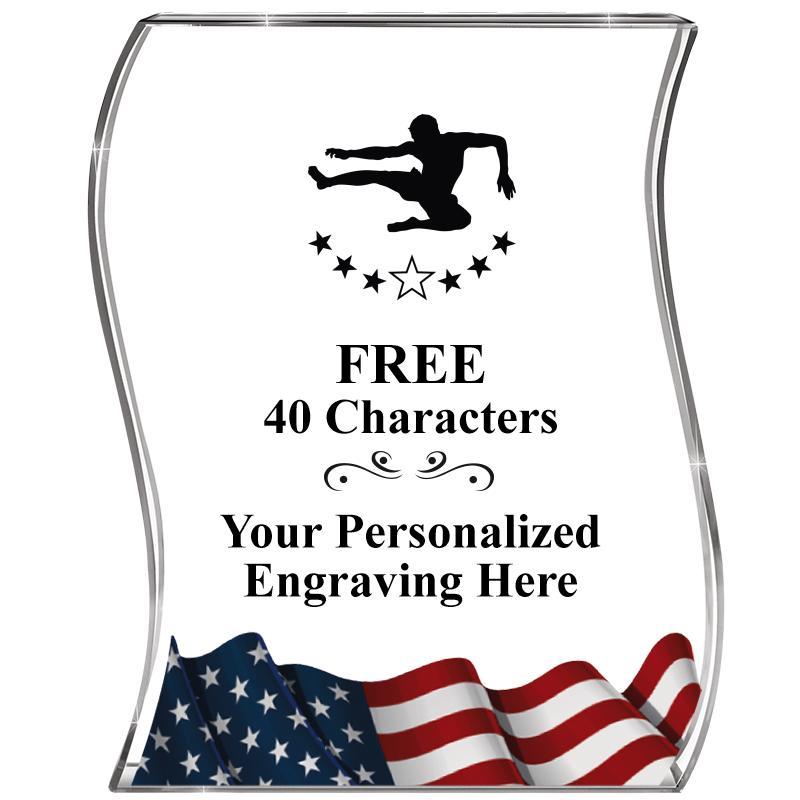 4" FLAG WAVE ACRYLIC