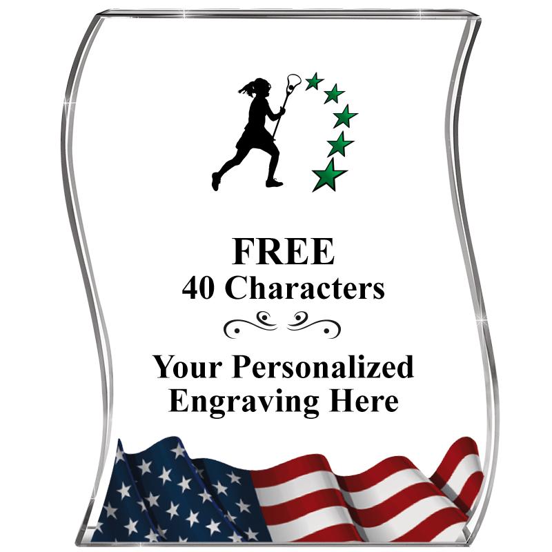 4" FLAG WAVE ACRYLIC