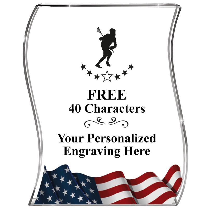 4" FLAG WAVE ACRYLIC