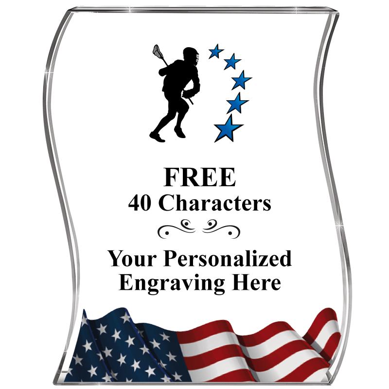 4" FLAG WAVE ACRYLIC