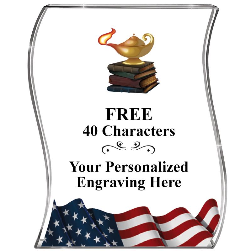 4" FLAG WAVE ACRYLIC