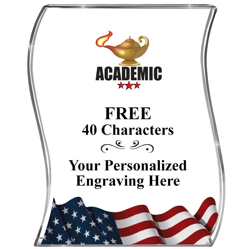 4" FLAG WAVE ACRYLIC