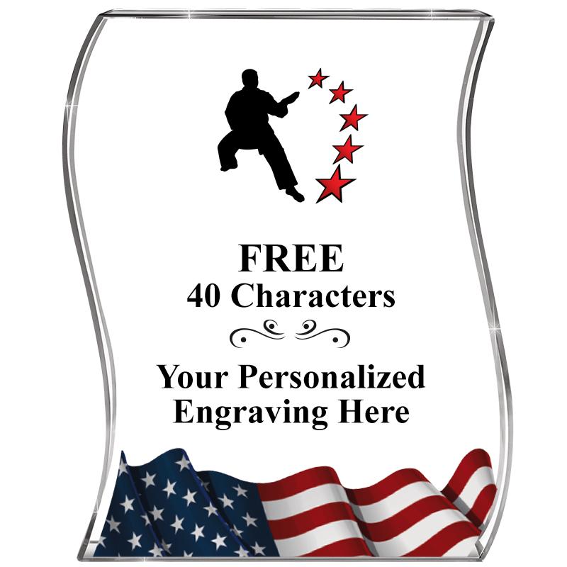 4" FLAG WAVE ACRYLIC