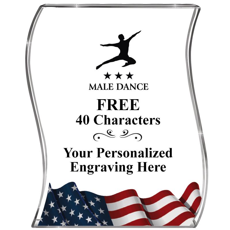 4" FLAG WAVE ACRYLIC