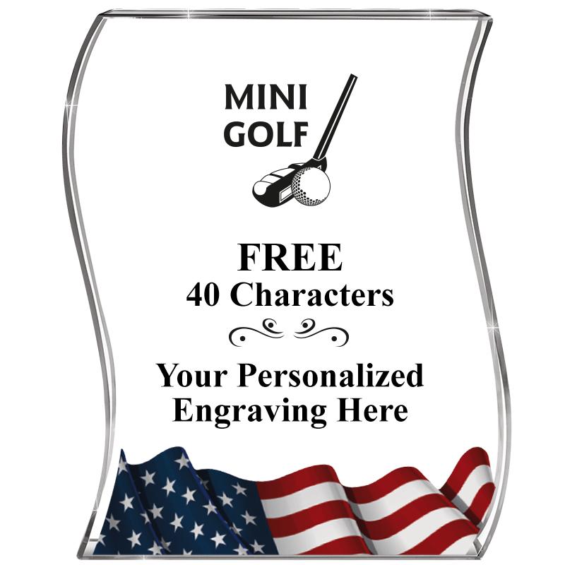 4" FLAG WAVE ACRYLIC