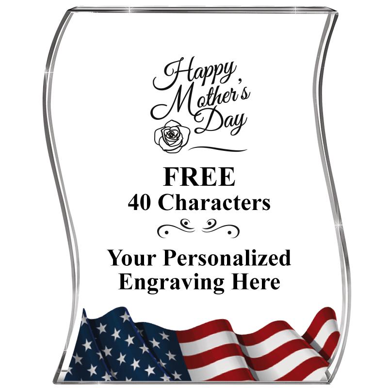 4" FLAG WAVE ACRYLIC