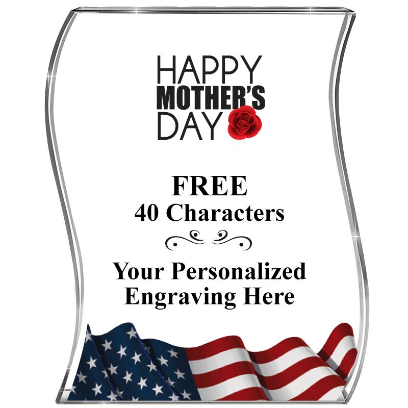 4" FLAG WAVE ACRYLIC