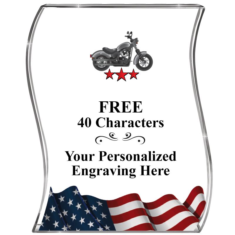 4" FLAG WAVE ACRYLIC