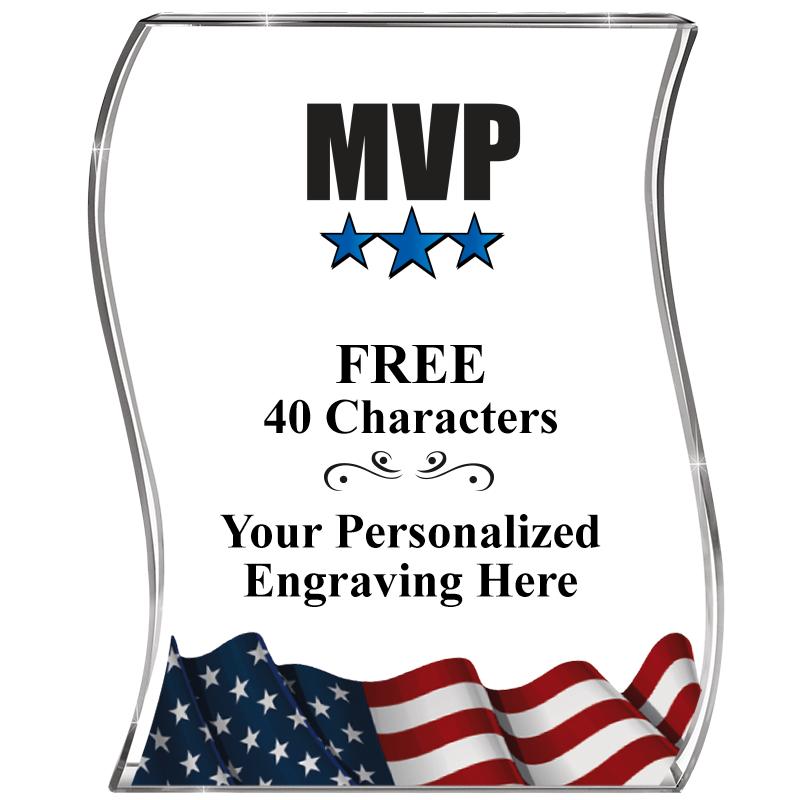 4" FLAG WAVE ACRYLIC