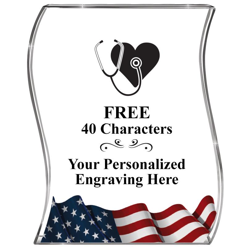 4" FLAG WAVE ACRYLIC