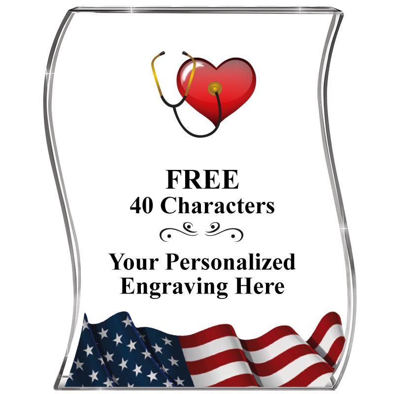 4" FLAG WAVE ACRYLIC