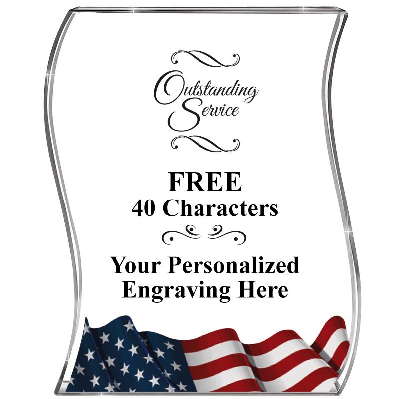 4" FLAG WAVE ACRYLIC