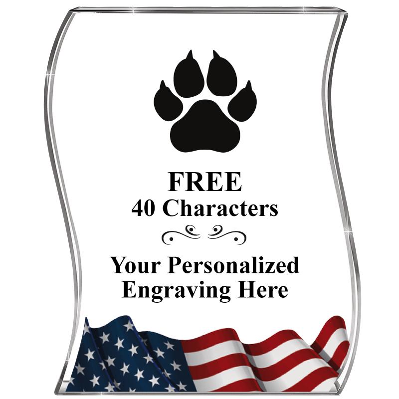 4" FLAG WAVE ACRYLIC