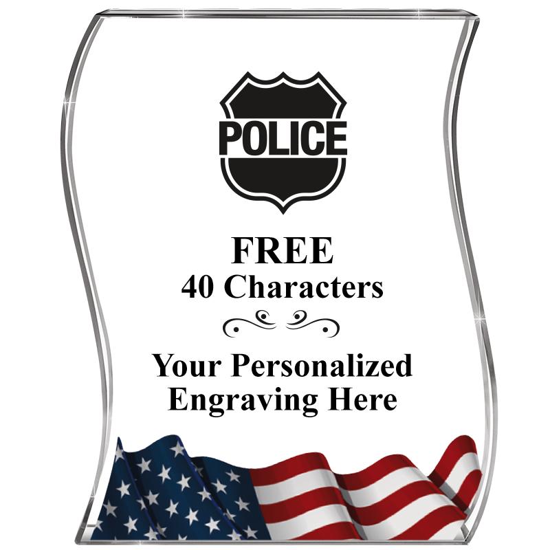 4" FLAG WAVE ACRYLIC