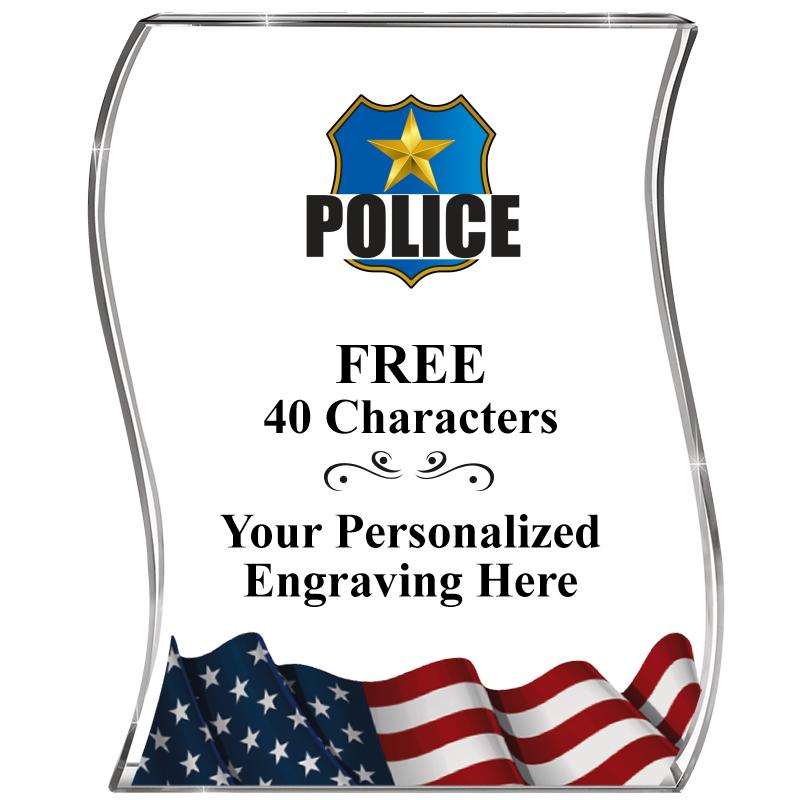 4" FLAG WAVE ACRYLIC