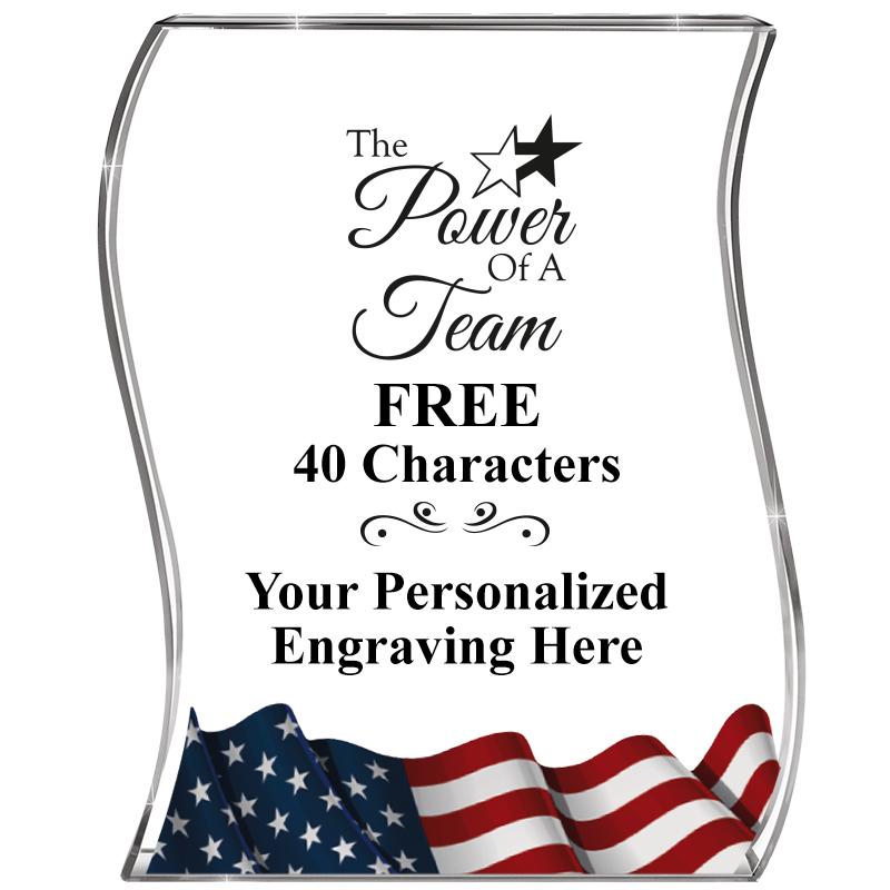 4" FLAG WAVE ACRYLIC