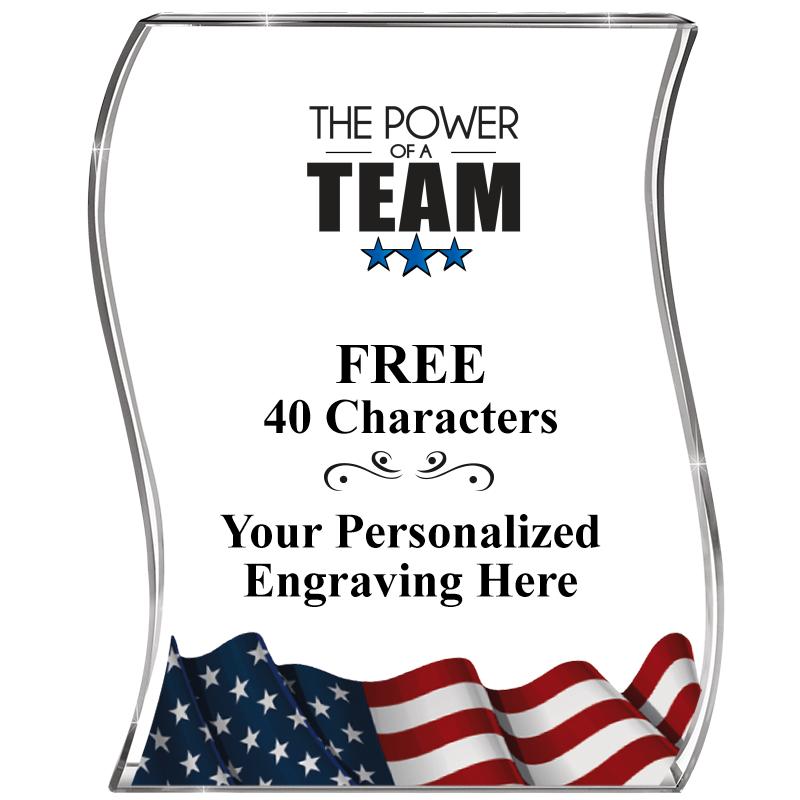 4" FLAG WAVE ACRYLIC