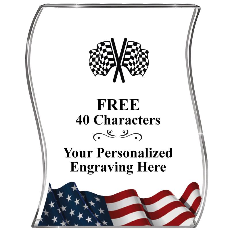 4" FLAG WAVE ACRYLIC