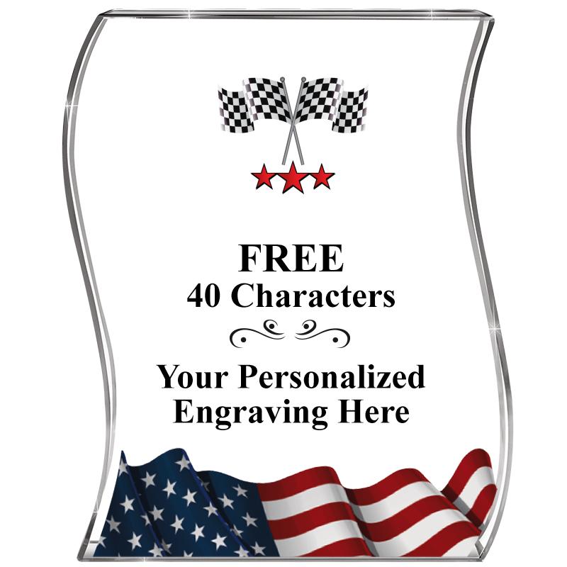 4" FLAG WAVE ACRYLIC