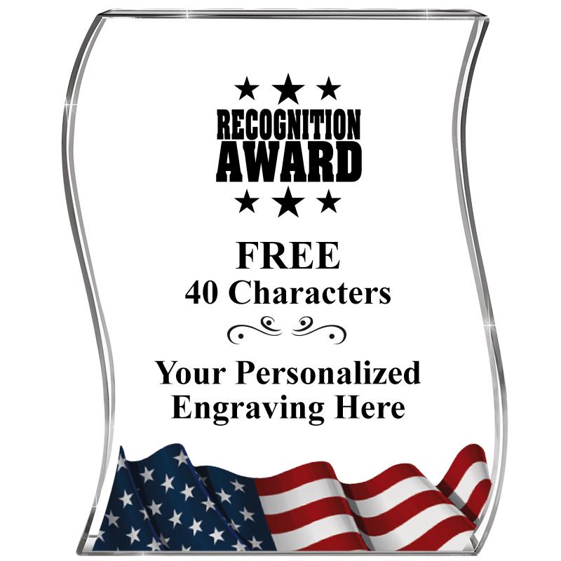 4" FLAG WAVE ACRYLIC