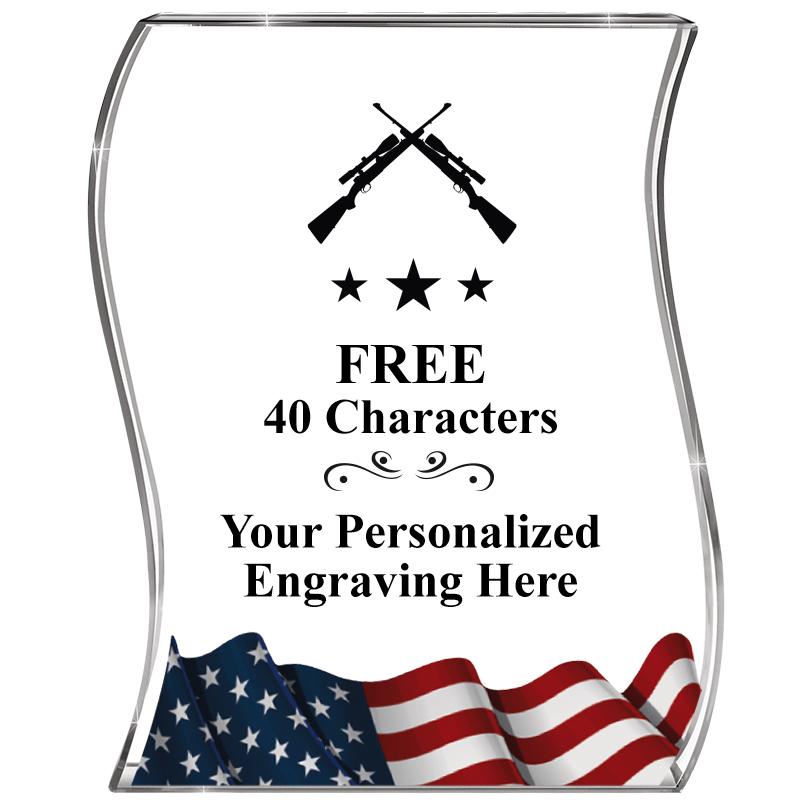 4" FLAG WAVE ACRYLIC