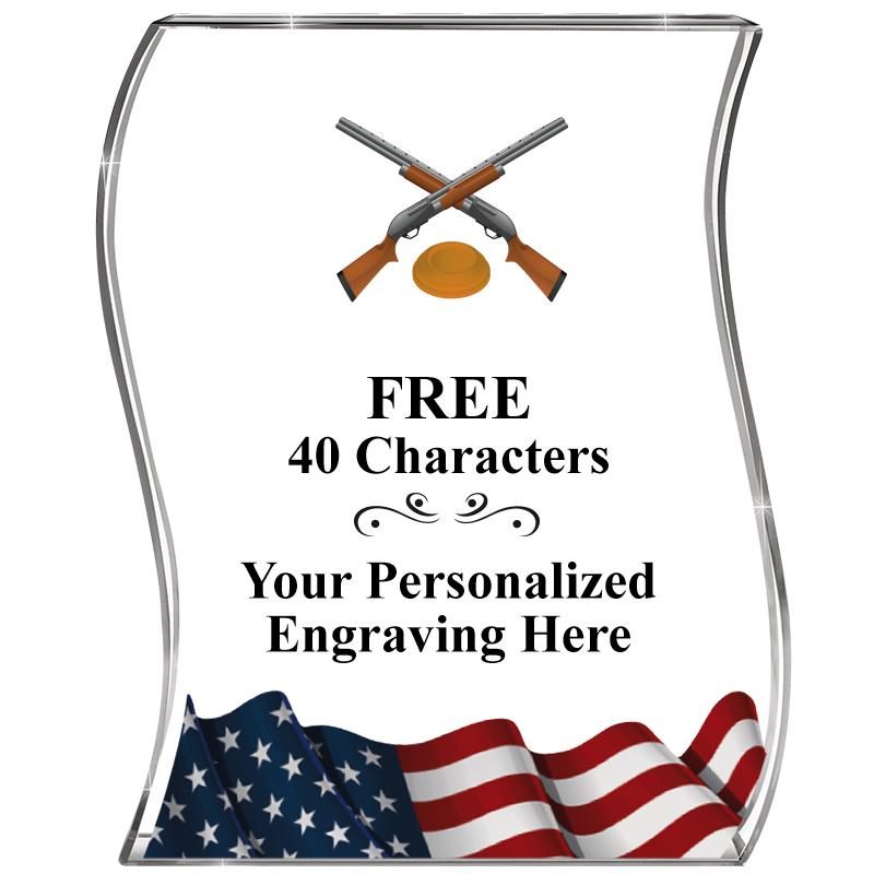 4" FLAG WAVE ACRYLIC