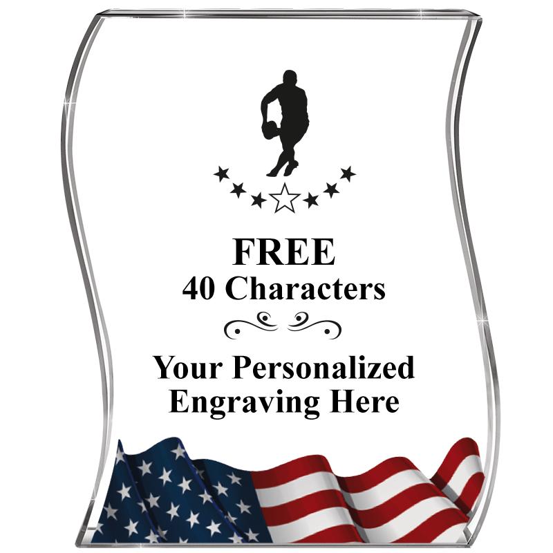 4" FLAG WAVE ACRYLIC